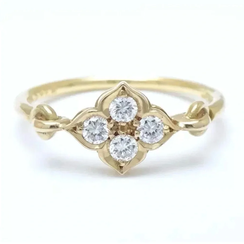 Cartier size 4.5 Hindu lotus ring- 18k gold Diamond. Authenticated! - Picture 5 of 6
